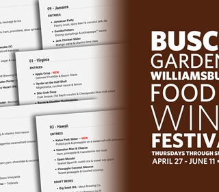 The 2023 Busch Gardens Williamsburg Food & Wine Festival Menu