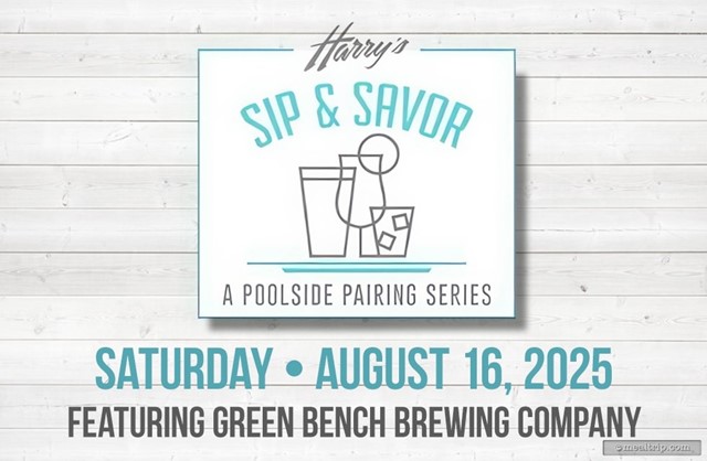 Harry's Poolside Sip & Savor Menu Featuring Green Bench Brewing Company