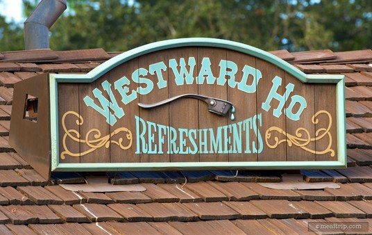 Sign above the Westward Ho Refreshments stand.