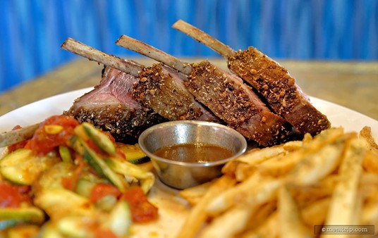 Coriander Crusted Lamb at the Spice Road Table in Epcot's Morocco pavilion.