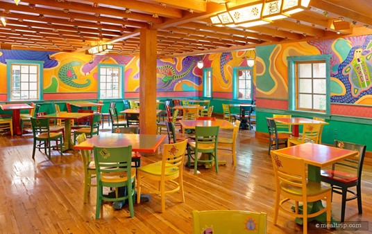 On of the many Pizzafari rooms during breakfast. This is the south-east most facing room at the front of the location.