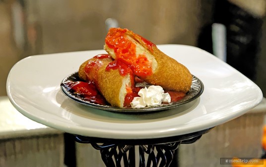 The Fried Cheesecake sticks with Berries and Cream are unique to the Seafire Grill. They can not be found at any of the other dining locations at Sea World, and are not on the All-Day Dining Deal program.
