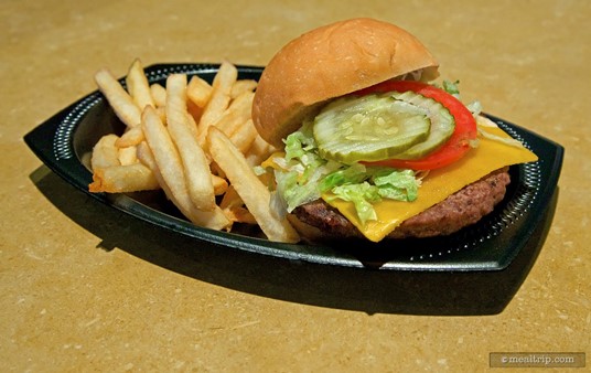The Spice Mill's Cheeseburger with fries.
