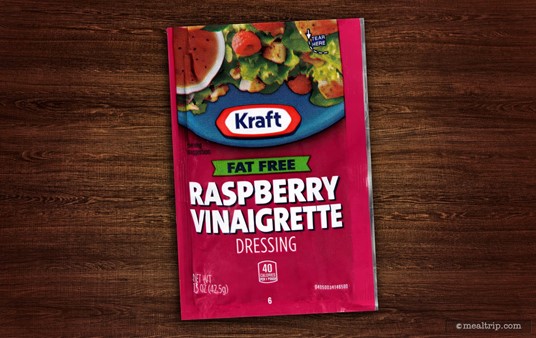 The Raspberry Vinaigrette dressing is a Kraft packet and not house-made, but that's okay — it's a good product with flavors that tie the salad together.