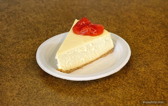One of the dessert options at Voyager's Smokehouse is this Cheesecake with Cherries. 
(Photo 2023)