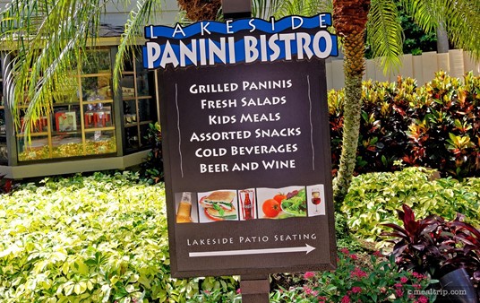 We liked the Lakeside Panini Bistro "street-side" sign better than the new one. The menu hasn't really changed.