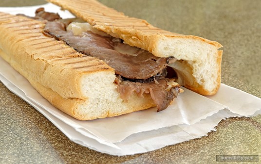 A Steak and Cheese Panini from Lakeside Panini Bistro.