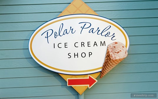 The Polar Parlor Ice Cream Shop sign.