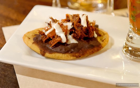 A pork tostada was one of three food items to pair with the Tequila.