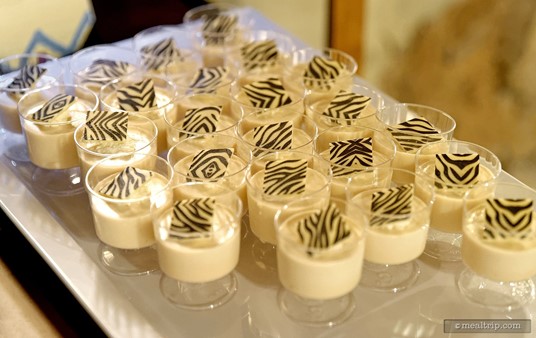 Chai Cream topped with decorative Zebra Stripe Squares.