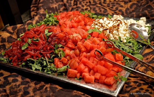 Watercress, Melon, Feta and Berry Balsamic Onion Salad.