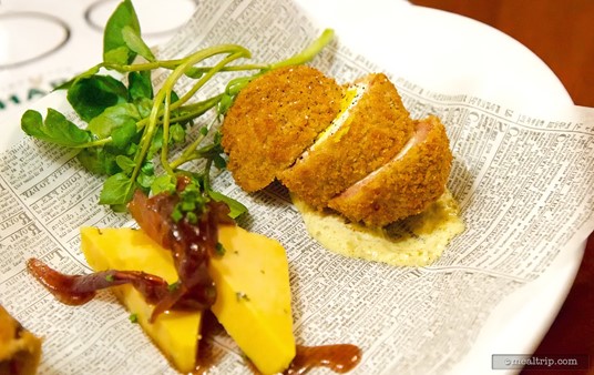 A Scotch Egg with mustard and micro greens is the third item on the Rose
 & Crown Pub's sampler plate at the After Hours event.