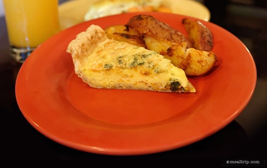 Cheese and Spinach Frittata Oven Roasted Red Skin Potatoes.