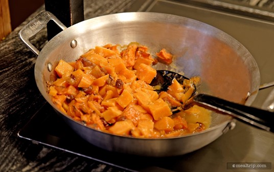 Coconut Sweet Potato Casserole as seen on the buffet line.