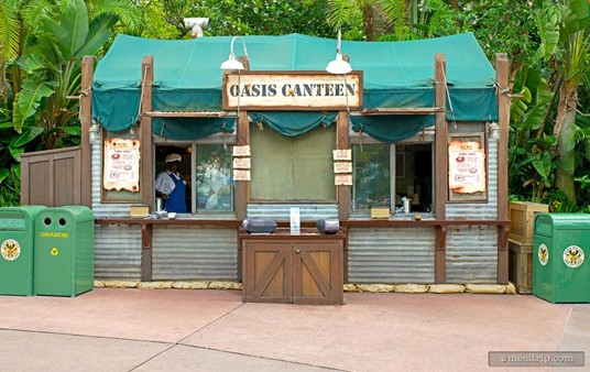 The Oasis Canteen is located opposite of Dinosaur Gertie's Ice Cream, in the Indiana-Jones area at Hollywood Studios.