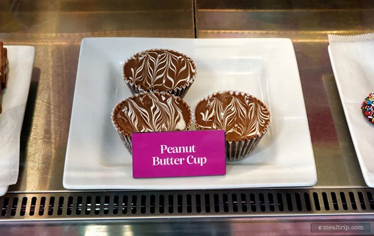 These hand made Peanut Butter Cups from Sweet Sailin' Candy Company at SeaWorld are larger than packaged peanut butter cups.