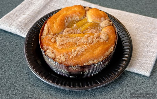The Peach Cobbler dessert cake is served warm, and is so delicious!