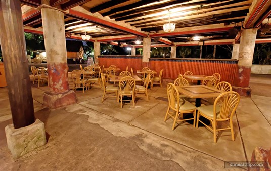 There are some seats in and around the Tusker House check-in desk, but these could also be used by the nearby Dawa Bar patrons. It's not really clear. The whole area is kind of a multi-use space.