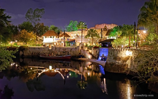 If you're one of the last guests to leave Tusker House, there are all kinds of cool photo opportunities as you walk out of the park.
