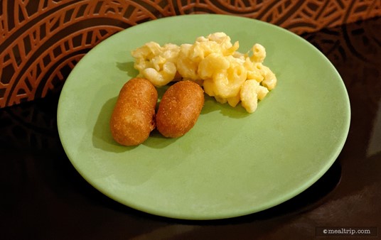 On the "kids" buffet table, you'll find a few items like Mac & Cheese and Hot Dog Nuggets.
