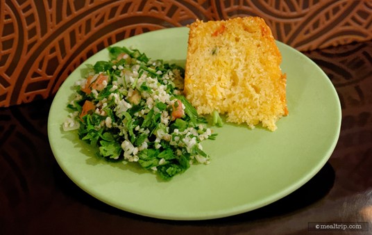 Tabbouleh and Jalapeño Corn Bread.