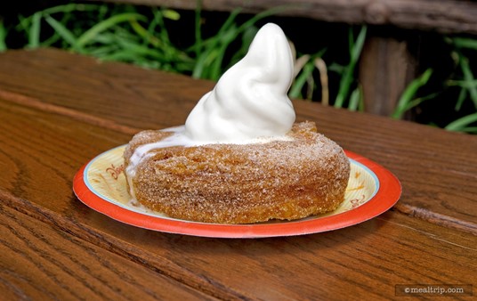 The "Croissant Doughnut topped with Soft-serve Ice Cream" is also available in a non-ice-cream-topped version at Epcot's Refreshment Port.
