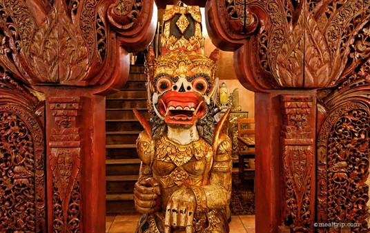 The details at Yak and Yeti are everywhere. This is a carved statue that separates one of the first floor dining areas and the stairs (behind) that lead to a second level.