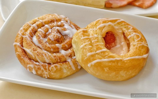 A cinnamon and berry danish from the assorted pastries tray.