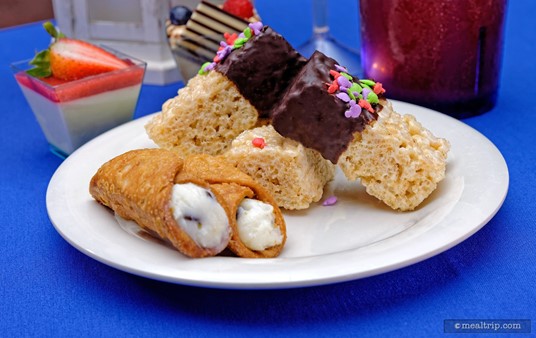 The Chocolate Chip Cannolis were delicious on their own... but they were also the perfect size for dunking in the warm sipping chocolate from the beverage station! It's make your own dessert time!!!