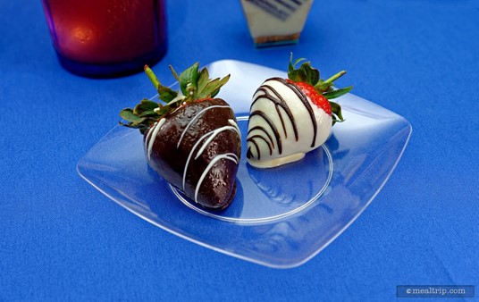 The white and dark chocolate dipped strawberries have been a constant favorite at both the old and new dessert parties.
