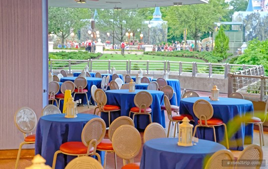 The Tomorrowland Terrace (where the dessert party takes place) offers a great view of the castle and surrounding area.