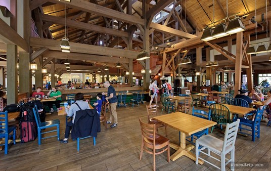 The Riverside Mill dining area is quite large, however, it does occasionally get filled to capacity... especially in the morning for breakfast, before the parks open.