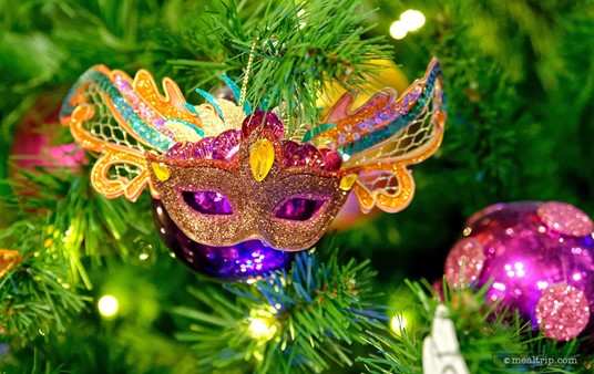 If you happen to visit Sassagoula over the holidays, be sure to check out the holiday trees that are in and around the lobby area leading to the restaurant. They all feature colorful and detailed mask ornaments.