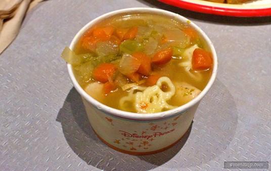 The Chicken Noodle Soup is a "side" at Cosmic Ray's.