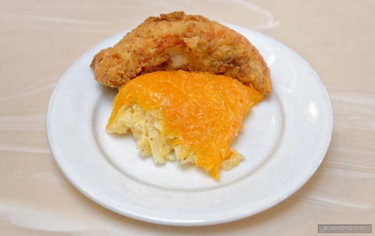 The Crispy Fried Chicken is (more or less) a boneless chicken tender, but it's a really good product – and it's a single piece of meat and not formed chicken mash (like a typical nugget). I pulled this one from a fresh supply that was just put on the buffet line and it was crispy on the outside and juicy on the inside, a great chicken tender.