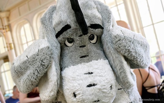 Eeyore is my favorite character at the Crystal Palace breakfast. He may seem a little pessimistic and unmotivated... which I totally realate to. I get you Eeyore.