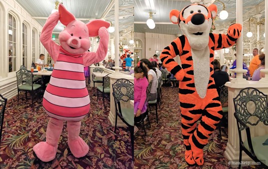 Here's Piglet and Tigger at the Crystal Palace Character Breakfast!