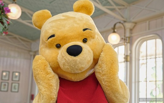 Awe, hi Winnie the Pooh! He's just so yellow and fuzzy. Winnie is one of the characters you will meet at the Crystal Palace.