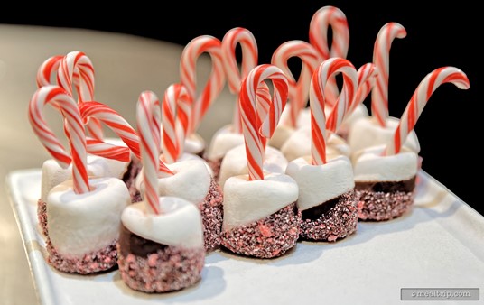 The Candy Cane Dipped Marshmallows are a fun idea (and made me wish I had a large cup of coffee to dip them in).
