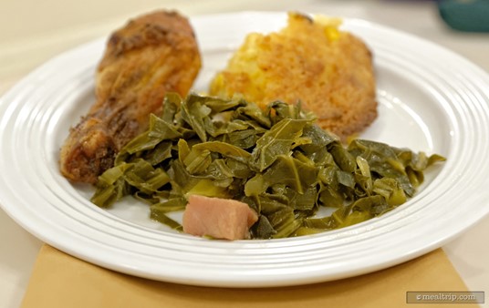 Front and center, Collard Greens and Ham.