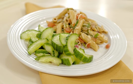 The Cucumber and Red Onion Salad and Mediterranean Pasta Salad are a really great pairing!