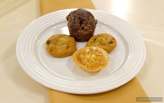 You can combine all sorts of goodies from the dessert buffet line to create small dessert plates!