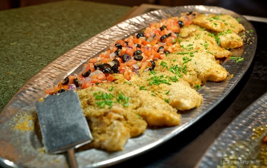 This was a highlight item for me on this visit, it's an Herb Crusted Tilapia with Tomato and Olive Relish. Sooooo good!!! I love the slightly acidic and garden fresh combo of tomatoes and olives paired with a white fish.