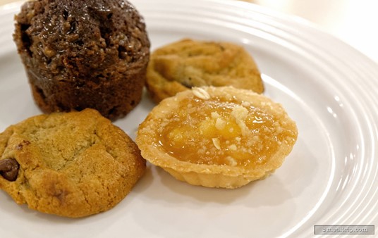 A closer look a the Warm Caramel Apple Tartlet from the Crystal Palace dessert buffet.