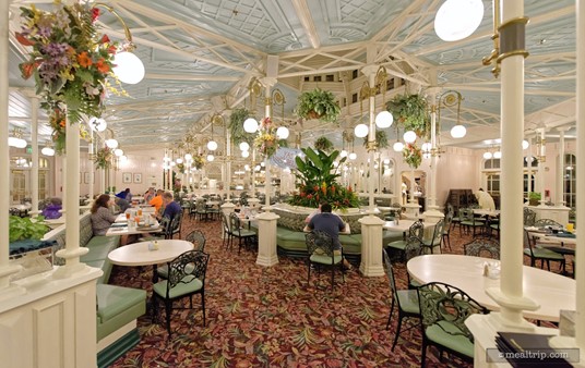 This photo was taken from the west most point in the restaurant (and in the west dining room obviously), looking toward the center (past the atrium) where the buffet lines are located.