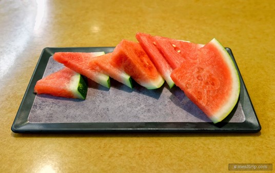 All of these slices of cut watermelon were nice and juicy. Probably not the sweetest watermelon I've ever had, but it did have that distinct watermelon flavor.