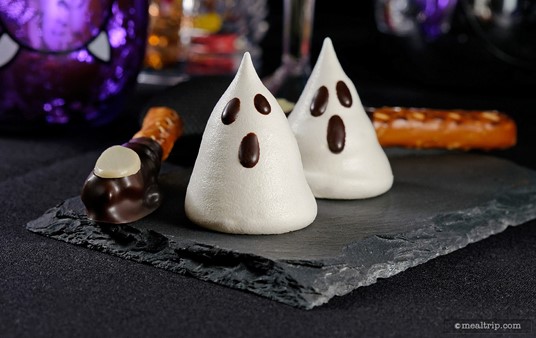 Ghost Meringues and Chocolate Peanut Butter Witch Fingers from the Happy HalloWishes Dessert Party during Mickey's Not So Scary Halloween Party.