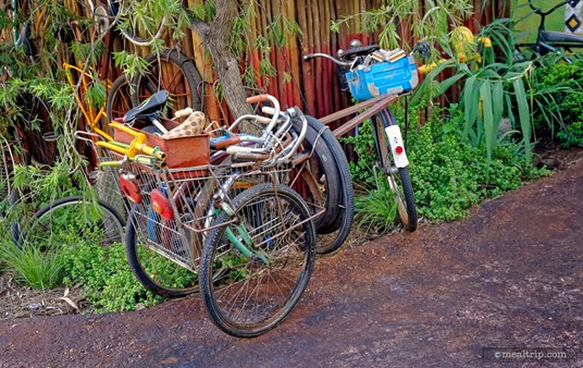 A three wheeled bike outside Zuri's Sweets Shop. I wonder if this is how Miss Zuri gets to work each morning?