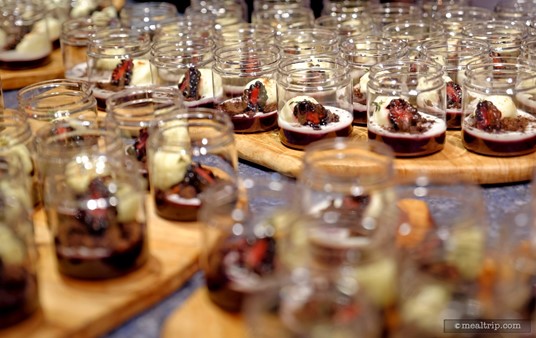 Don't forget to leave room for dessert! Chef Elizabet Falkner from Brooklyn, New York prepared a "Thorned Forrest" which is a dessert of Black Fruits Pudding, Spiced Ark Cocoa Forest, and a Spell of Smoked White Chocolate.