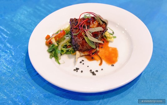 Chefs Michael Viola and Jeff Moore from Disney's very own "‘Ohana" at the Polynesian Resort prepared this Chinese Barbecue Pork Belly with a Cabbage and Seaweed Salad.